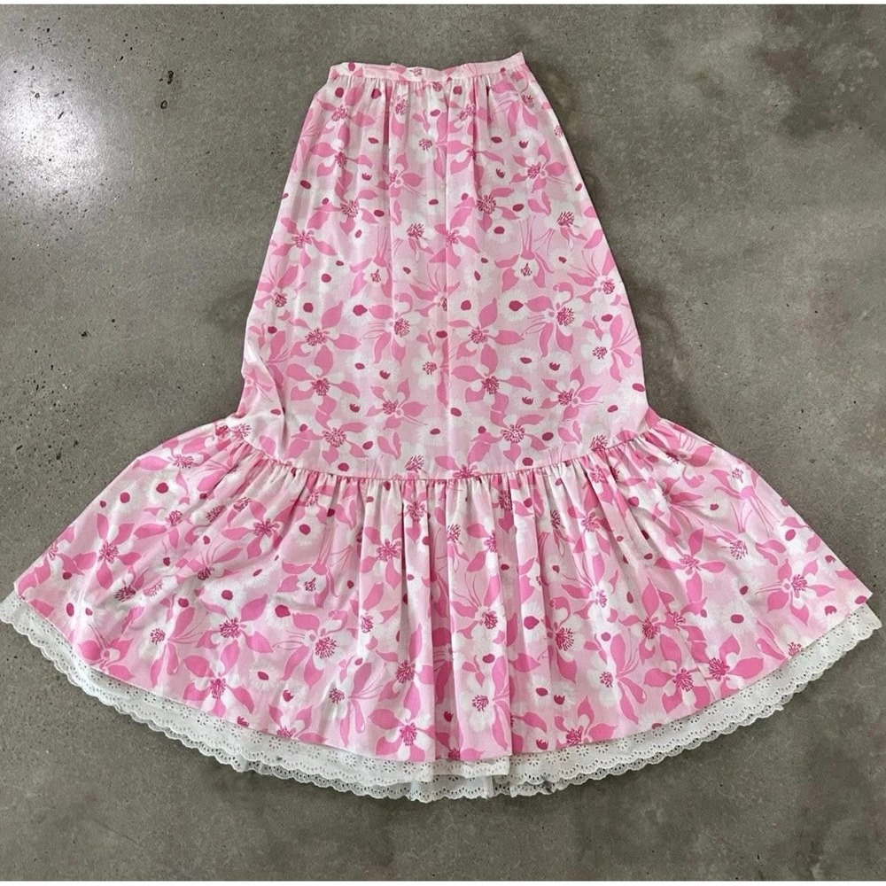 Vintage 1960/1970 Lilly Pulitzer‎ Maxi Skirt Pink Floral